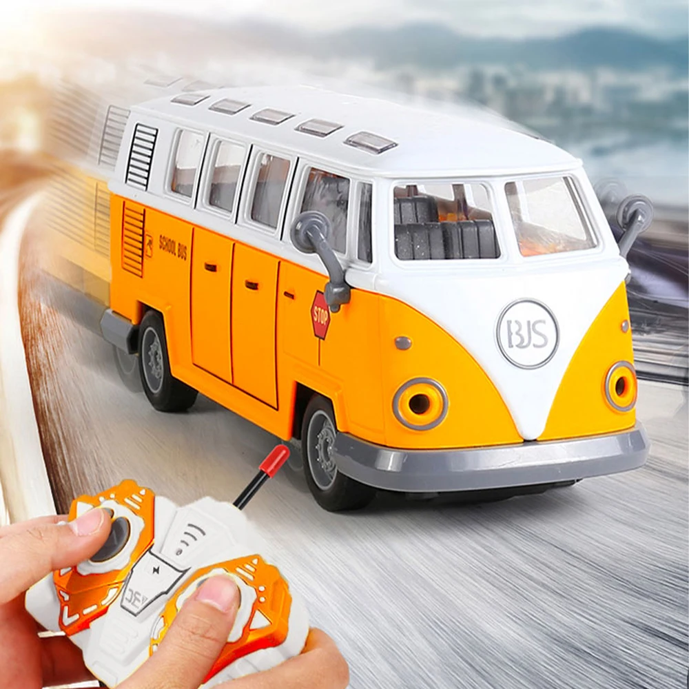 1: 30 Remote Control School Bus High Speed 4 Channels Tour Bus Model Double Decker Sightseeing Bus Electric Car Kids Toys Gift