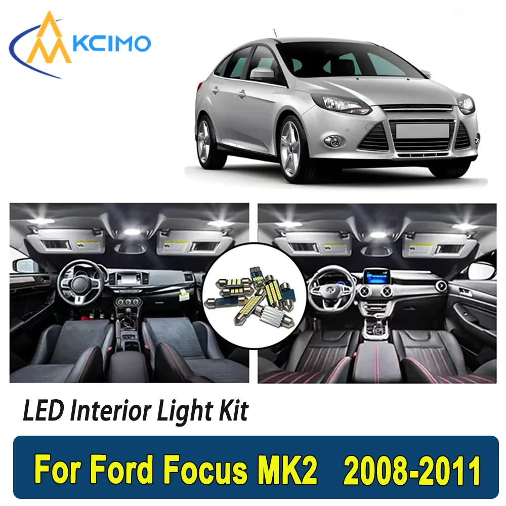 

New Light Bulb For Ford Focus MK2 (2008-2011) Premium Bright LED Interior Dome Map Trunk Light Kit Car Led Lamps Car LED Lights