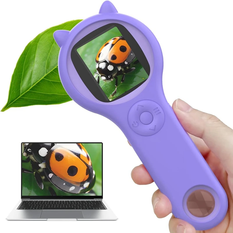 Microscope For Kids - Portable Handheld Magnifying Glass Digital Microscope For Kids Educational Science Toys