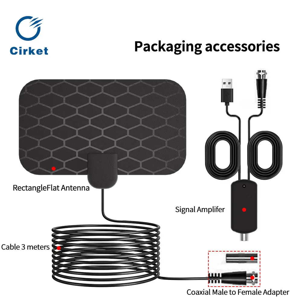 

Indoor HD Digital TV Antenna - Mini Grid Design, 4K 1080P, DVB-T2 Compatible