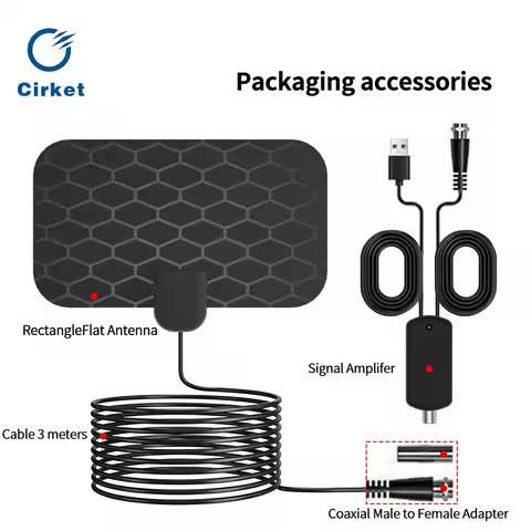 Indoor HD Digital TV Antenna - Mini Grid Design, 4K 1080P, DVB-T2 Compatible
