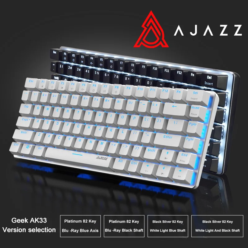 Ajazz AK33 Gaming Keyboard Keyboard 82 Keys Mechanical Gaming Red/Blue/Black Switch Gamer PC Laptop Backlit Keyboard