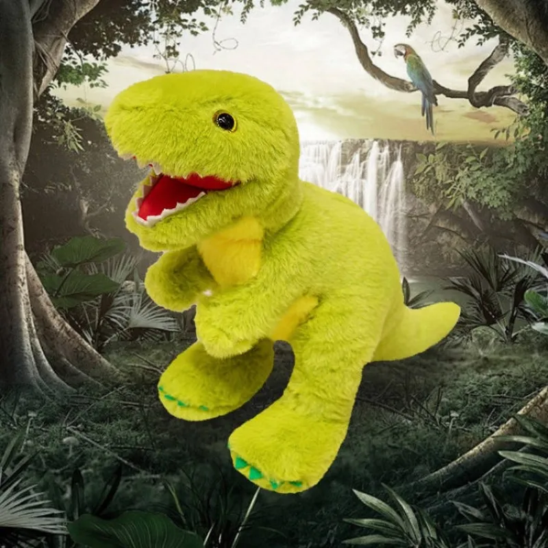 1PC Glowing Dinosaur Plush Toys Soft Stuffed Animal Doll Simulation Triceratops Tyrannosaurus Rex Tanystropheus Plush Doll Gift