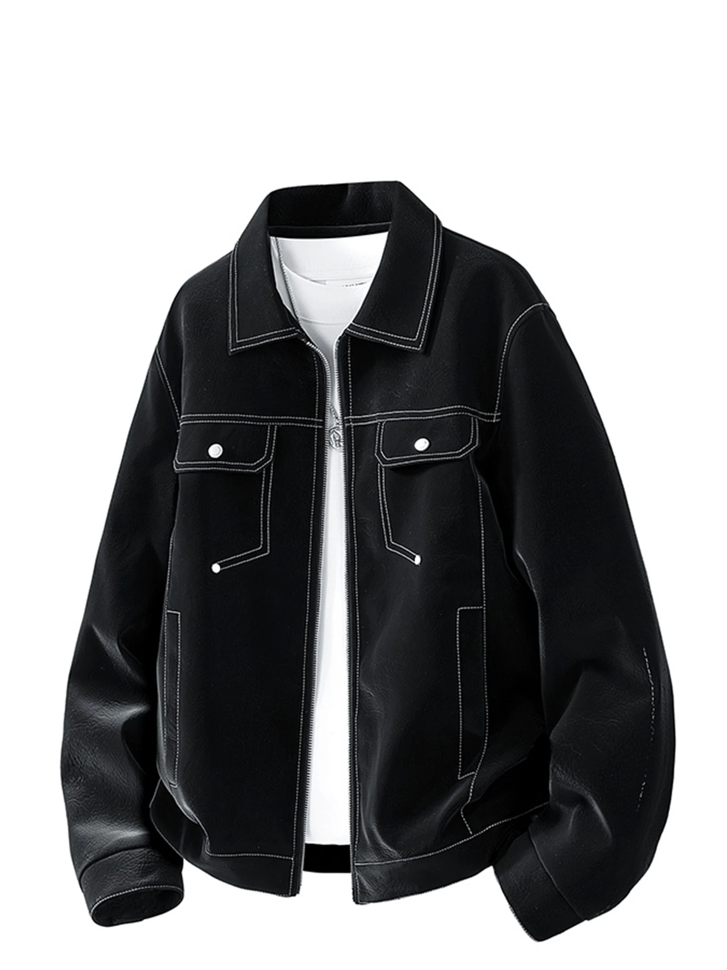 Wassup ark الرجال خمر بو الجلود Jaet الخريف الشتاء يندبروف فضفاض رداء علوي غير رسمي Faionable الأمريكية Sle ملابس خارجية