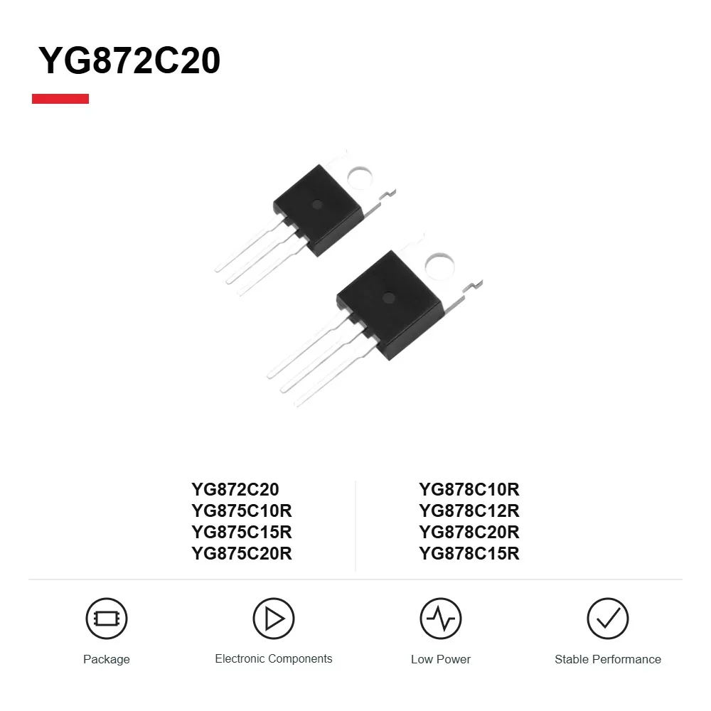 YG872C20 YG875C10R YG875C15R YG875C20R YG878C10R YG878C12R YG878C20R YG878C15R Rectifier Diodes TO-220 10PCS