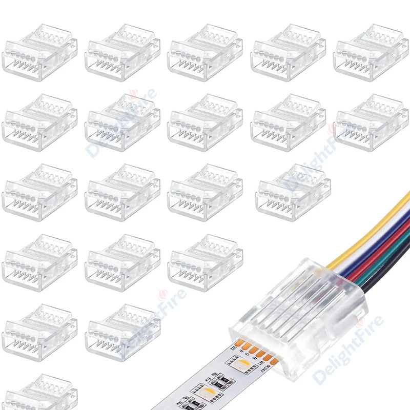 20PCS 2Pin COB LED Strip Connectors LED Extension Wire Terminals 8mm 10mm Solderless Wire Connector For 5050 LED Lights