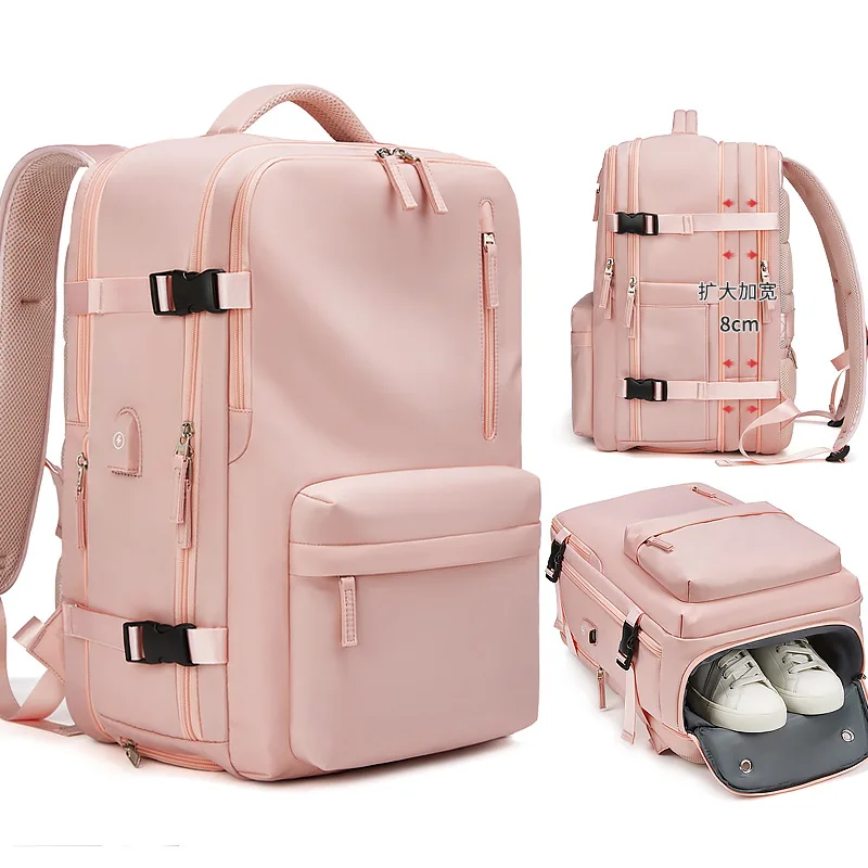 35L Travel Backpack Laptop Bag Schoolbag Multifunctional USB Charging Mochila Waterproof Luggage Shoulder Bags with Shoes Pocket