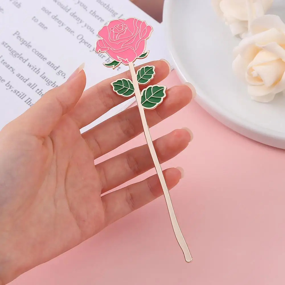 14.4cm Rose Bookmark Metal Book Page Holder Teacher Appreciation Gift For Reading Lovers Valentine's Day Christmas Birthday Gift