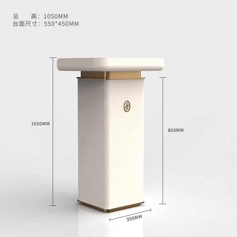 

Кожаная стойка ресепшн, роскошная стойка для приема посетителей, простая и современная информационная стойка.