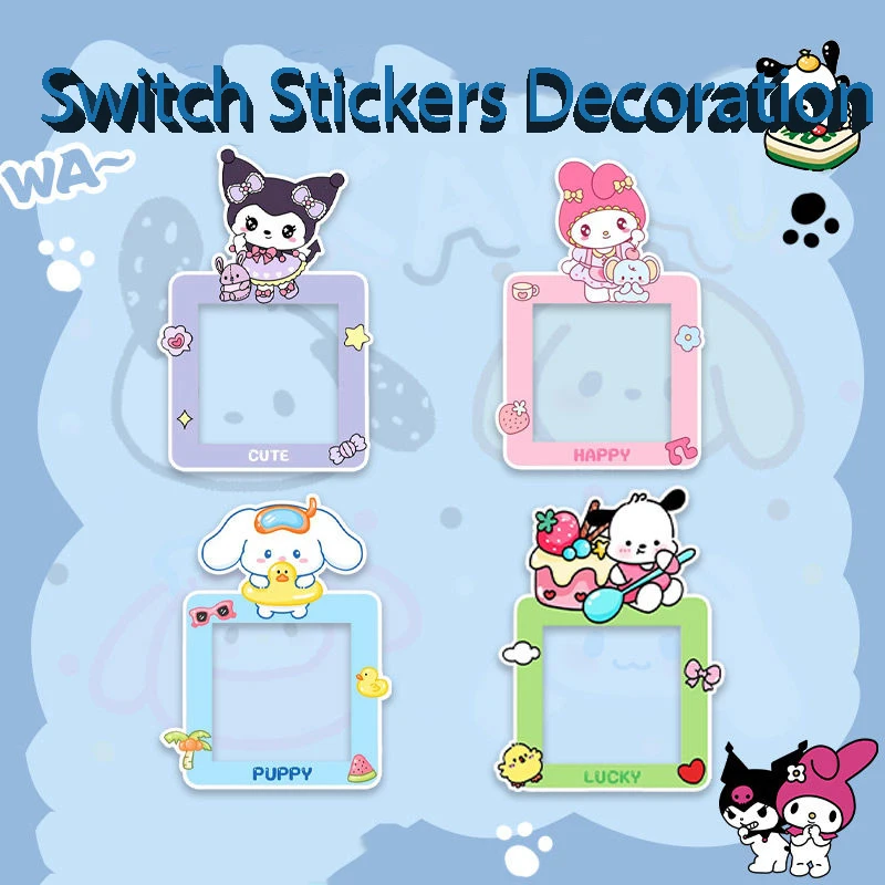 

Cinnamoroll Sanrio My Melody Cartoon Switch Stickers Decorative Wall Stickers Household Socket Panel Cover Beautify Bezel Set