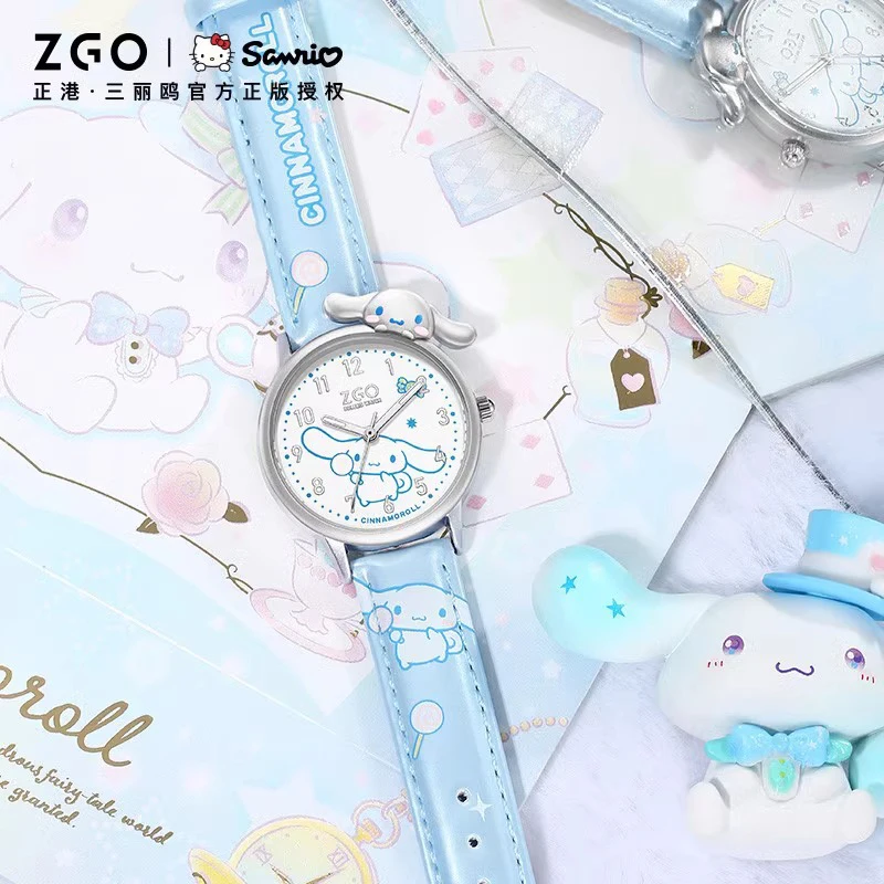 Zgo Sanrio Joint Anime reloj Cinnamoroll Hello Kitty Kuromi, Original, Simple, luminoso, impermeable, electrónico, regalos para niñas