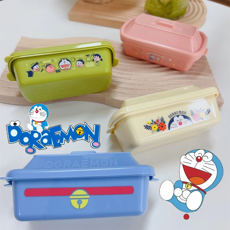 Doraemon Lunch Box Children Cartoon Fruit Snack Box Kid Food Storage Container Microwave Kitchen Tool Student Portable Bento Box