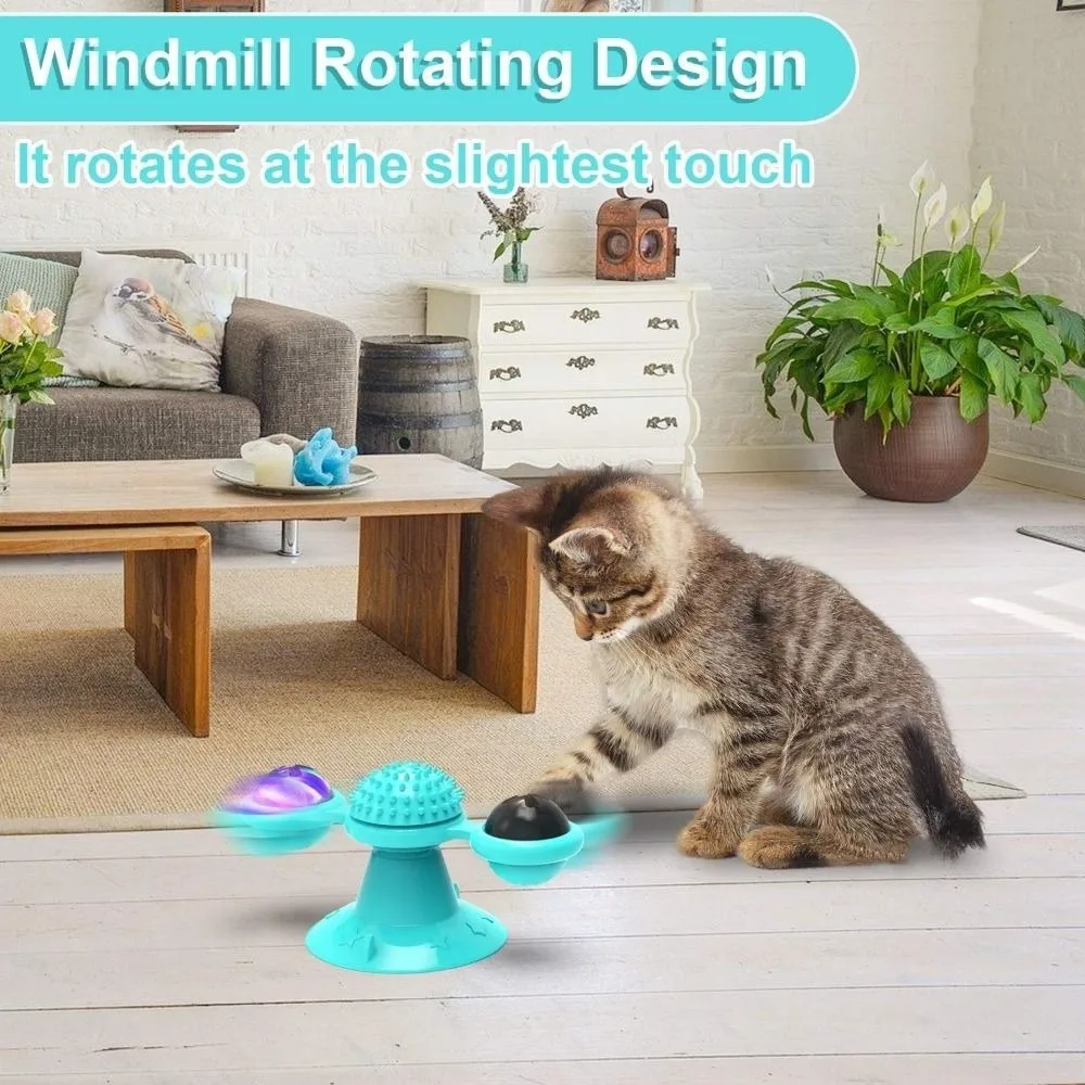 Haustierbedarf Leuchtendes Katzen-Windrad Leichtes Langlebiges Rotierendes Multifunktionales Interaktives Spielzeug für Haustiere im Innenbereich