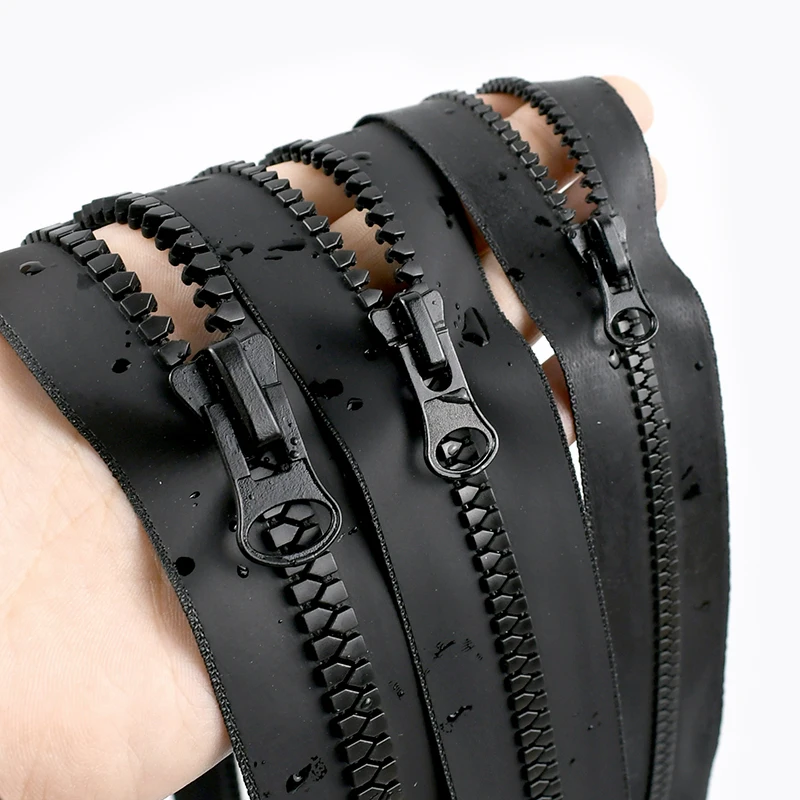 

1/2/4M 5# 8# Waterproof Resin Zippers By Meters with Zipper Slider Puller Coat Tent Zip Closures Zips Repair Sewing Accessories