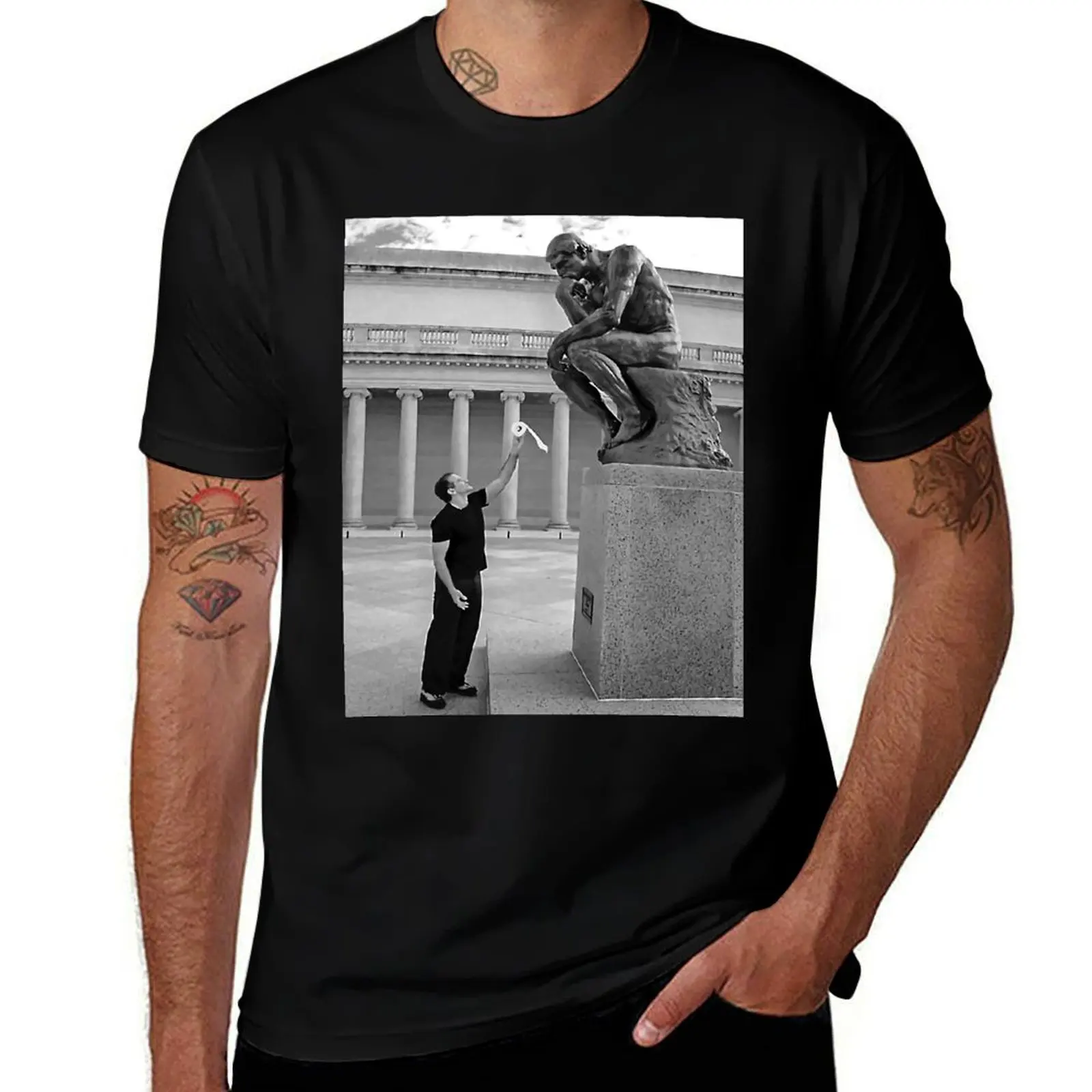 Robin Williams Giving 'The Thinker' - T-Shirt Casual Loose Short Sleeve Tee for Men T-Shirt