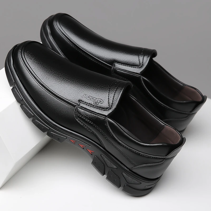 

Новый стиль, мужская повседневная кожаная обувь, классические лоферы, универсальная удобная обувь, дышащая деловая мужская обувь большого размера
