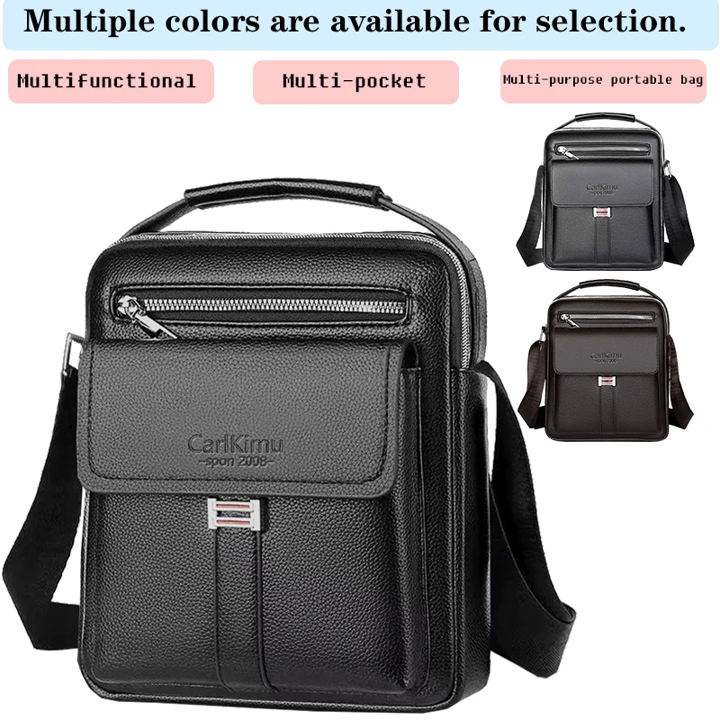 

Men's Multi-Color Leather Crossbody Bag, Multifunctional, Multi-Pocket, Business/Casual, Stylish & Practical
