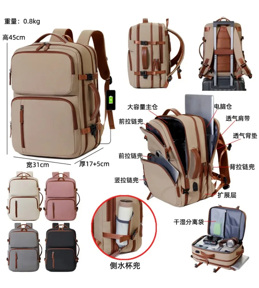 

Spacious Expandable Laptop Backpack With Wet And Dry Compartments For Travel And Daily Use