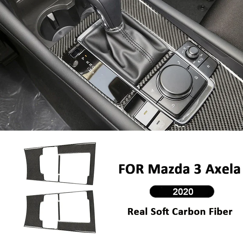 

For Mazda 3 Axela 2020 Carbon Fiber Car Center Console Gear Shifter Panel Frame Trim Cover Decoration Sticker Auto Accessories