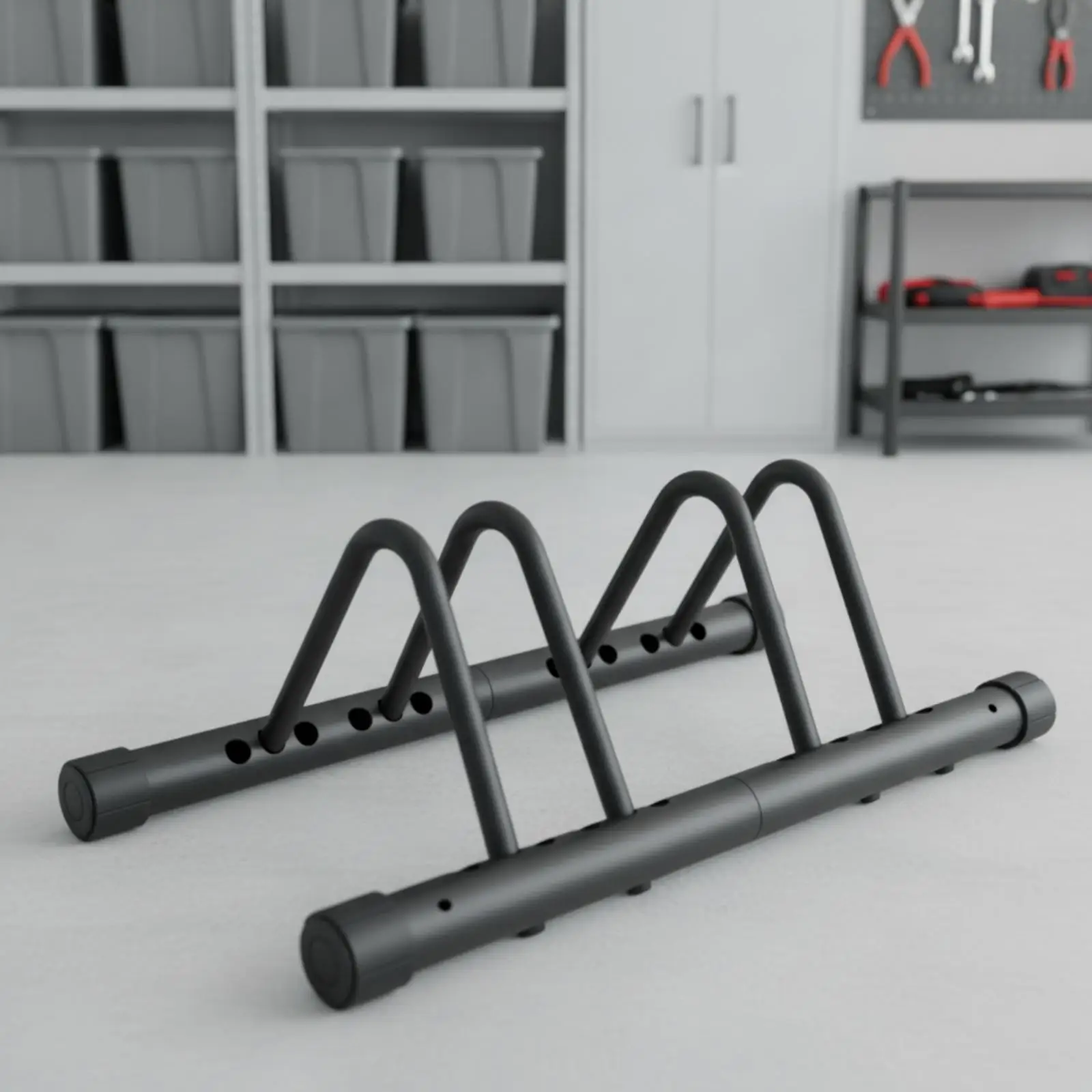 Freestanding Bike Storage Rack for Home Garage Adjustable Wheel Supports Vertical Parking Stand with Anti Slip Rubber Feet