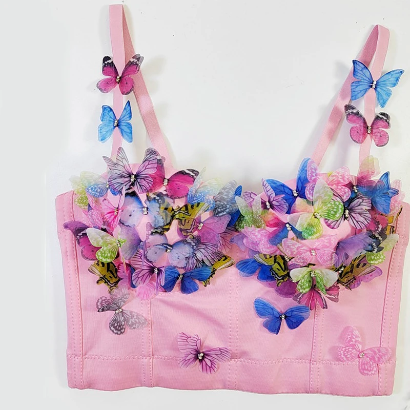 فراشة هيكل السمكة عطلة نمط بوستير الظهر مثير الرسن الصدرية الأشرطة قابل للتعديل الخصر رقيقة حار فتاة تانك القمم