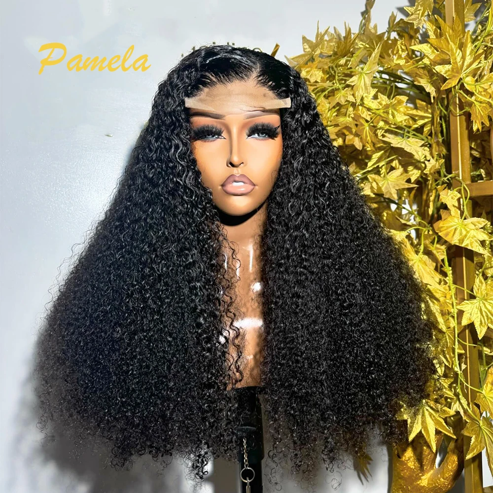 

Brazilian Invisible Lace Kinky Curly 4x4 Lace Closure 13x4 HD Transparent Lace Front Glueless Human Wig Long Hair Ready To Wear