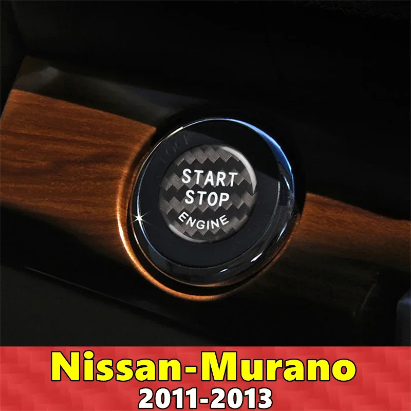 For Nissan Murano Car Engine Start Stop Button Cover Real Carbon Fiber Sticker 2011 2012 2013