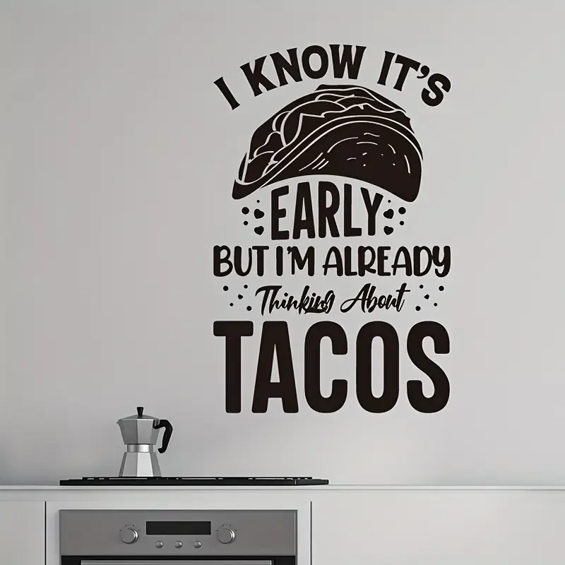 [Contemporary Style] Humorous Taco-Themed PVC Wall Sticker - 