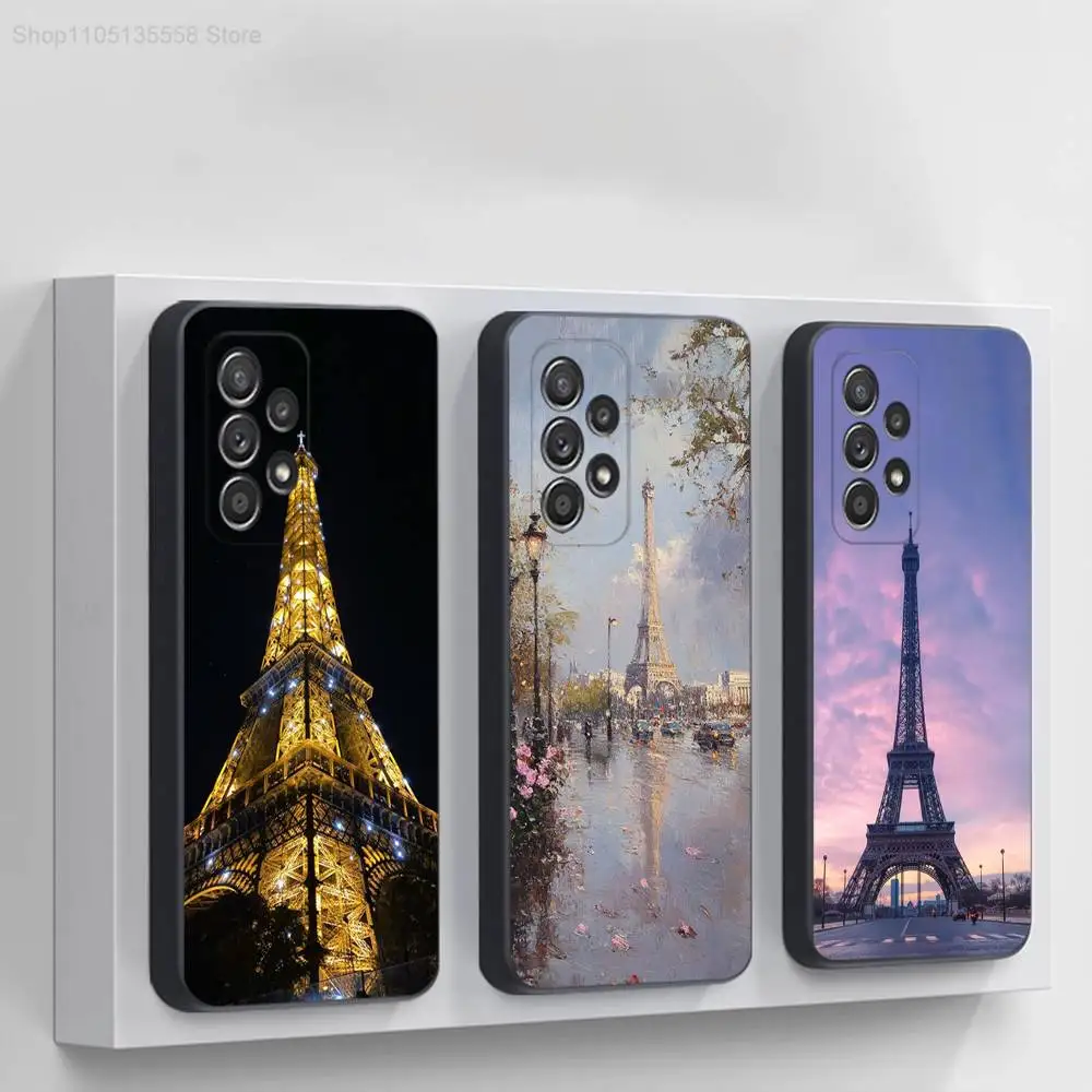 

Paris Eiffel Tower Phone Case For Samsung S 25,24,23,22,30,21,10,9,Ultra,Plus,Lite,FE,4,5G Black Soft Case
