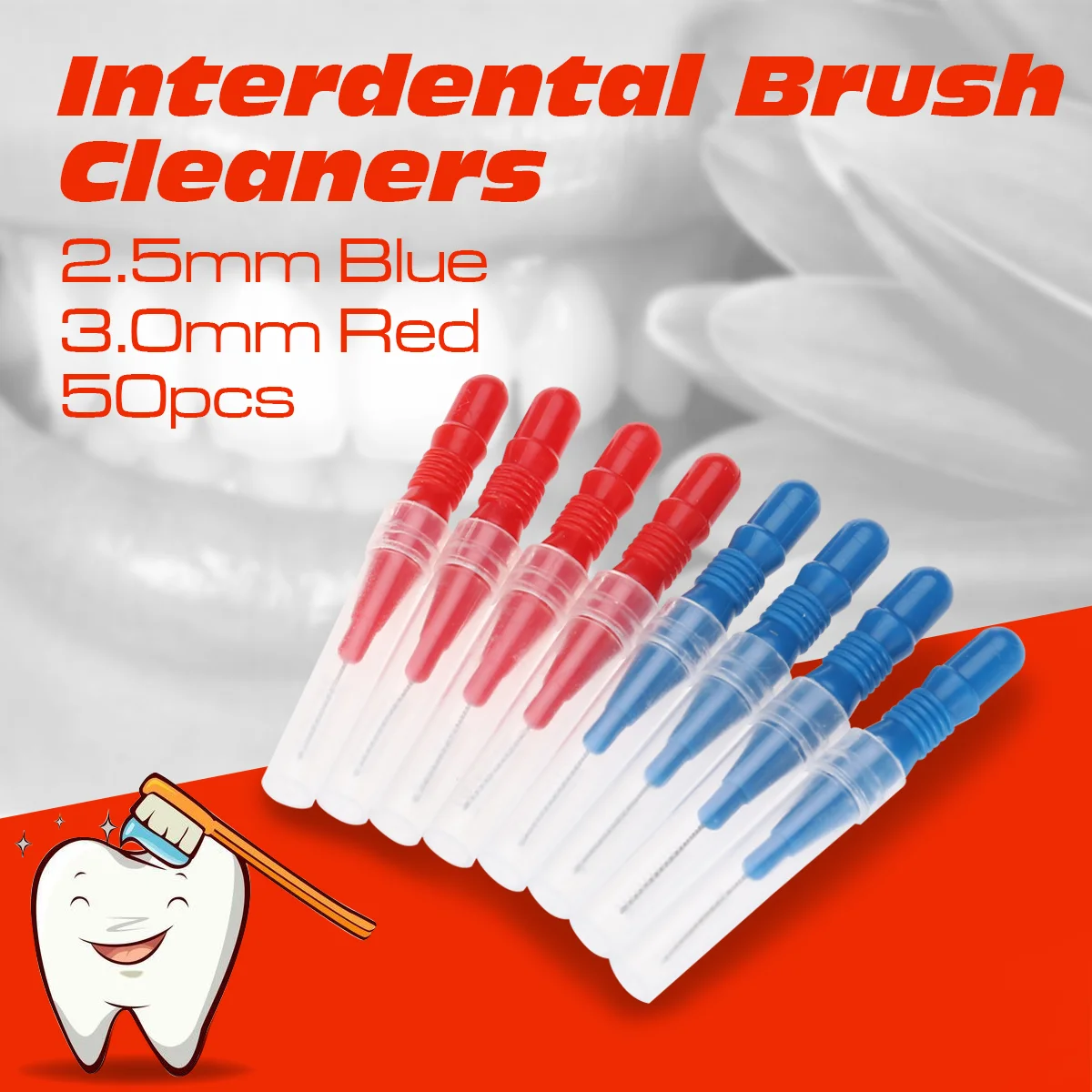 50 Pcs Oral Care Teeth Cleaner Dental Brushes between Interspace Toothbrush Interdental