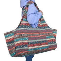 National Style Printed Canvas Large Capacity Hand Bill Lading Shoulder Yoga Bag