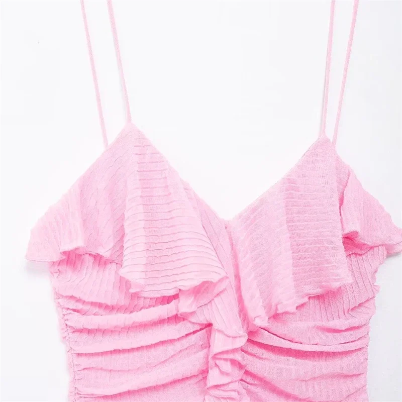 MSNOLOA-Ruili vestido suspenso plissado para mulheres, suspenso decorativo em camadas, pequeno, novo, verão, 2022, 1131, 358