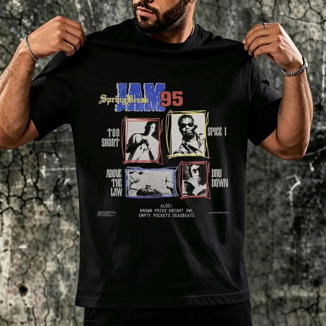 washed T Shirt Rare Vintage 90s Spring Break Jam Rap Sz XXL Spice 1 Too Short Dru Down long or sleeves vintage Washed Stylish
