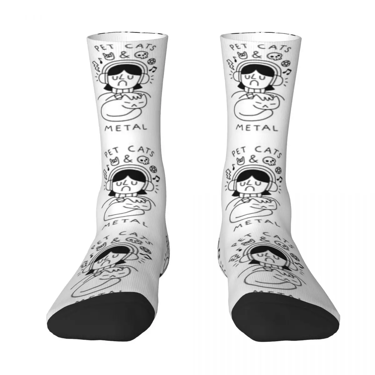 

Pet Cats And Metal Fashion Men Socks Stitch Long Socks Couples Sock Personality Size37-45