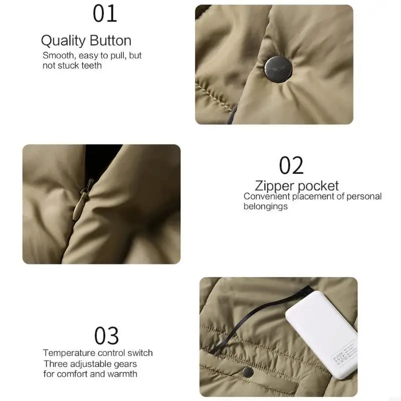 Heating Blanket Wearable USB Heated Blanket Portable Heated Blanket Vest Shawl B95B