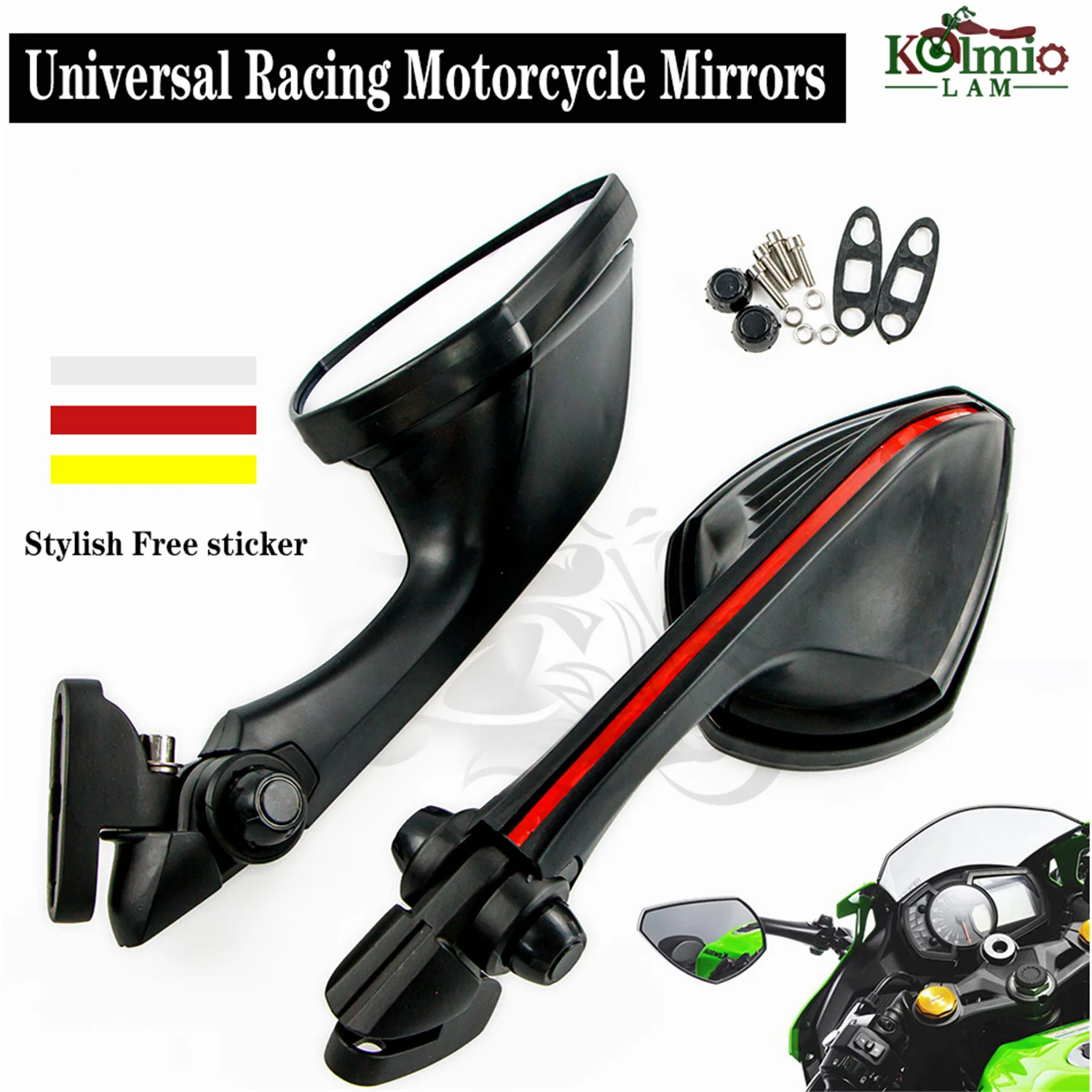 Universal Racing Motorcycle Sport Bike Rear View Mirror Fit for CBR600RR CBR900RR CBR1000RR VFR800 1200 VTR1000 CBR650F NSR250