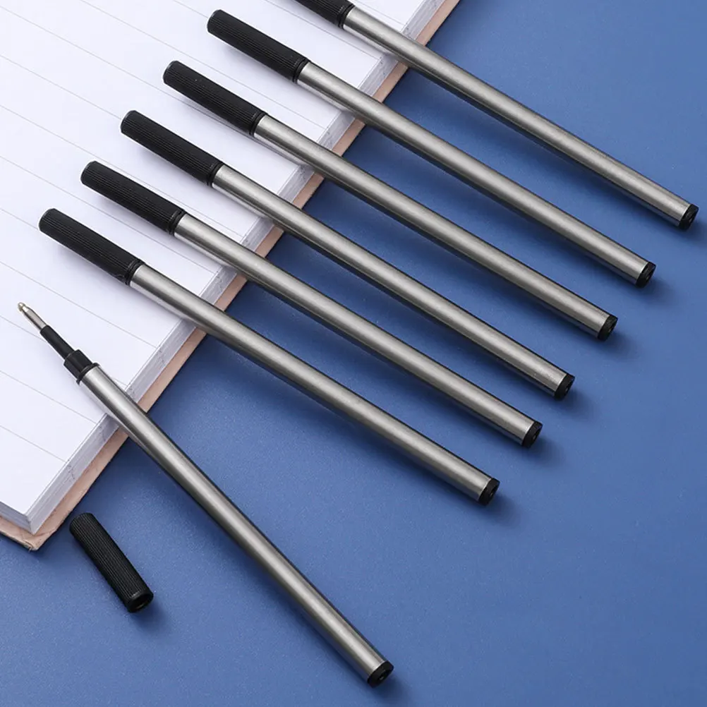 10Pcs Metal Gel Pen Replacement Refills Smooth Ink Universal Compatible for School Office Note Taking Signature