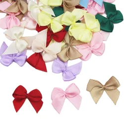 (50pcs/pack) 25mm Mix Small Size Satin Ribbon Bow handmade Christmas Party Decoration Gift box packaging Tie DIY