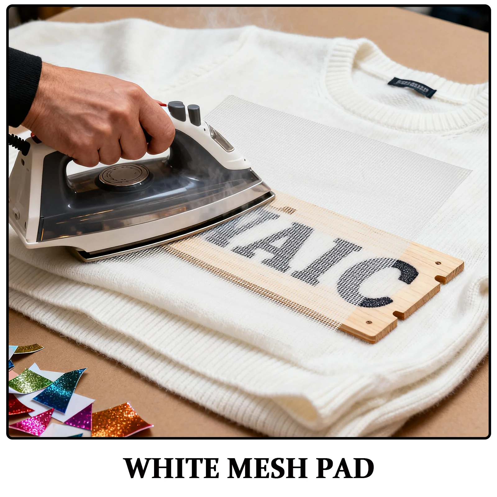 10 Stück hitzebeständige Pressblech-Silikon-Fusingmatte für Applikationen, Quilten, Kunsthandwerk, atmungsaktive Mesh-Präzisionsmatte, 30 x 30 cm