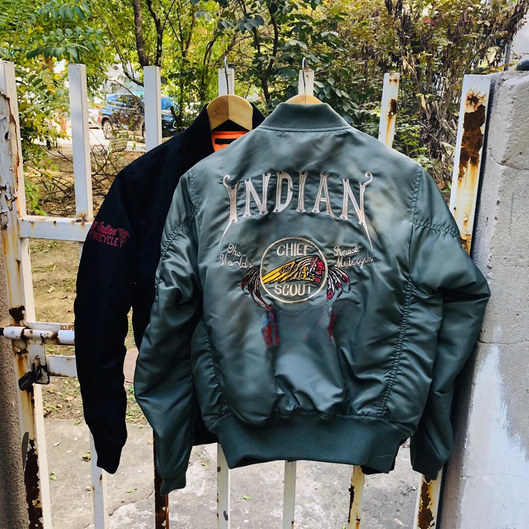 

Indian Flight Jaet MA Мотоцикл Байкер Мужская Женская Хлопковая Ветрозащитная Conmar Zipper ort Sle Faion Urban Wear