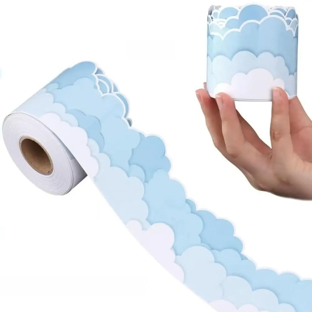 1Roll Creative Self Adhesive Chalkboard Board Border Paper 7.5cm Border Paper DIY Border Trim Sticker Handmade Crafts