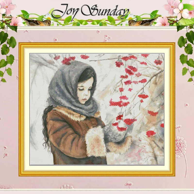 

Picking Red-paddle Berries Patterns Counted Cross Stitch Set 11CT 14CT 16CT Stamped DMC Cross-stitch Kit Embroidery Needlework