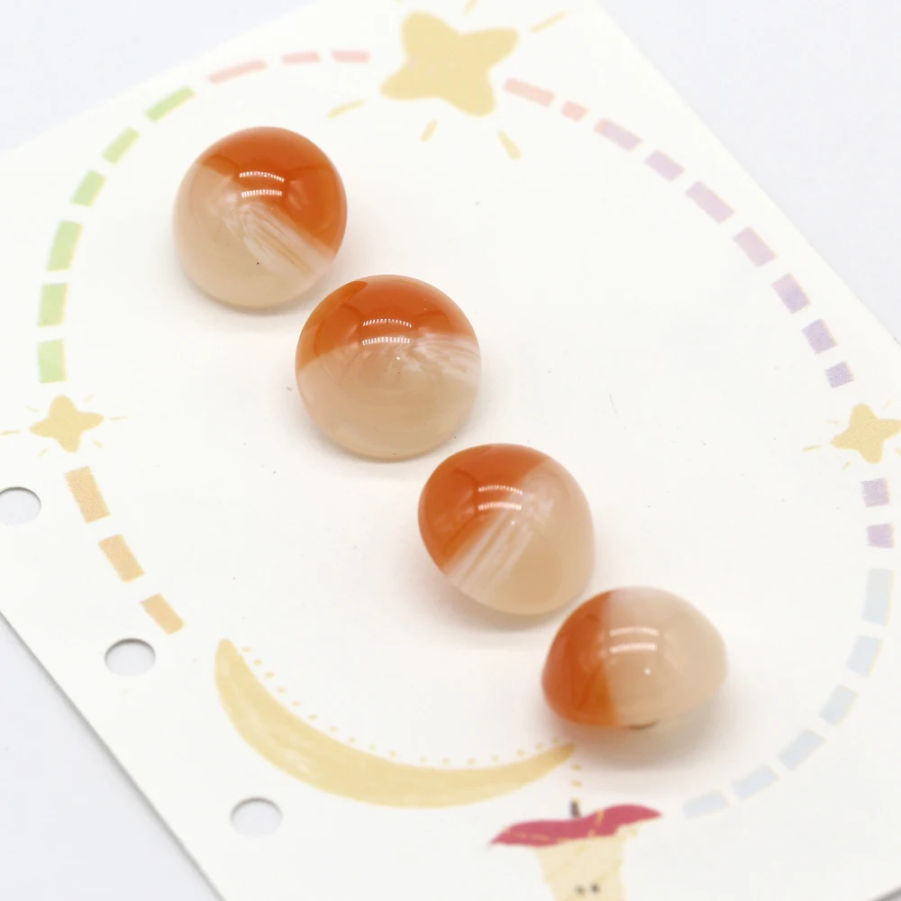 Фото Комплект из 20 оранжевых грибовидных пуговиц HENGC (11/15 мм) из смолы для одежды, женских рубашек, платьев, пальто, курток, поделок своими руками, декоративных украшений