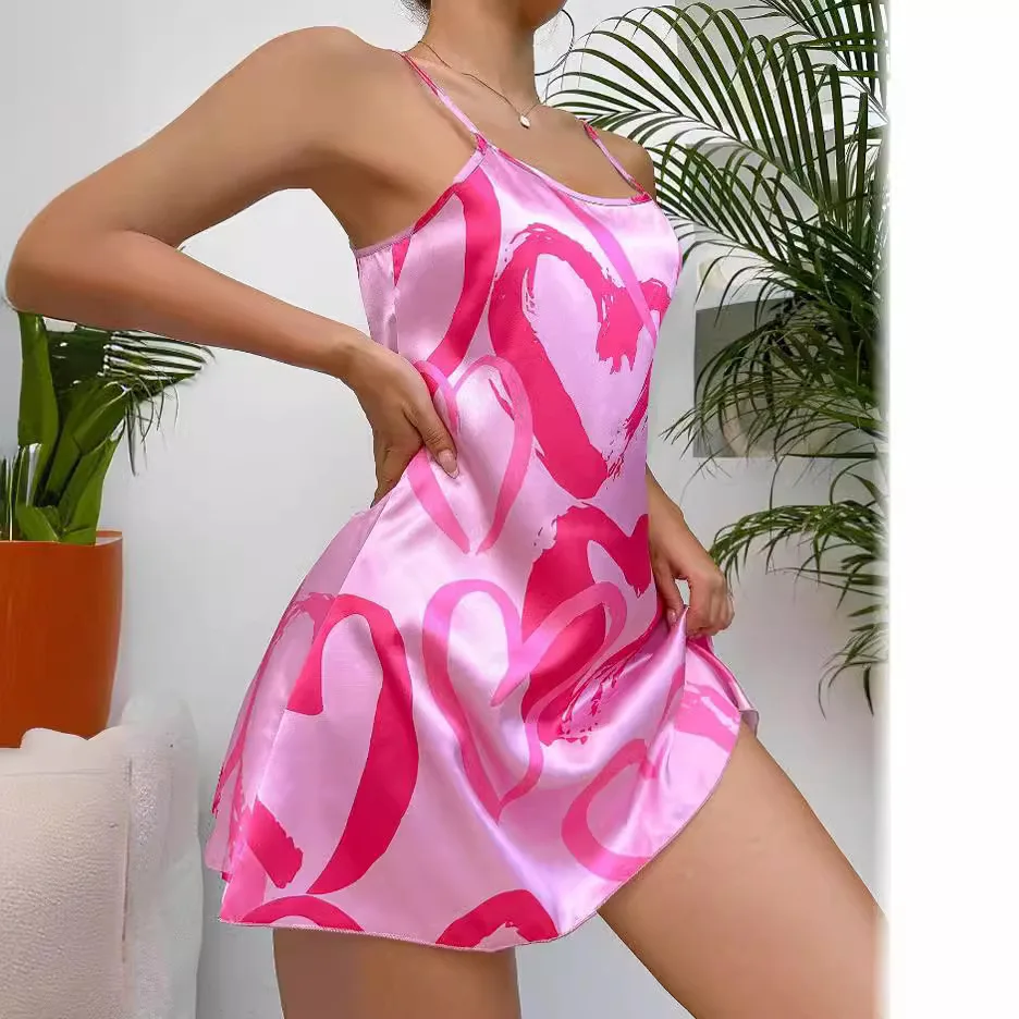 Women Sexy Satin Slip Nightdress with Cross Strappy Backless Design Comfortable Sleepwear and Dress for a Luxurious Night's Rest