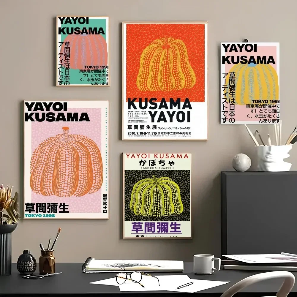 1pc Yayoi Kusama Tokyo Exhibition Poster Paper Print Home Bedroom Entrance Bar Cafe Art Painting Decoration