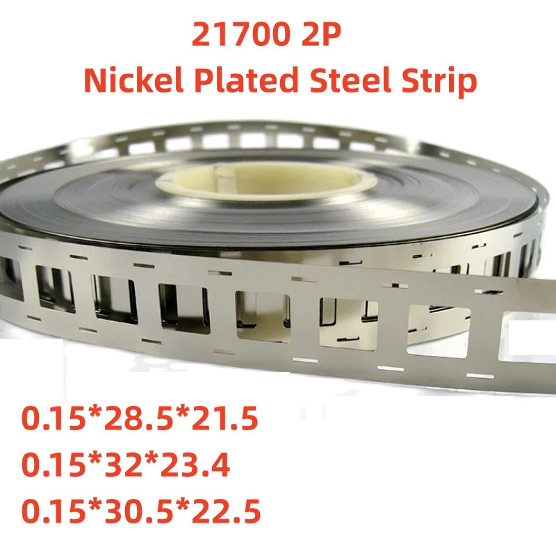 1 Roll10M 2P Nickel Plated Steel Strip For 21700 Lithium Battery Pack Welding Tape Nickel Belt Nickel Strip 2P 0.15*32*23.4mm