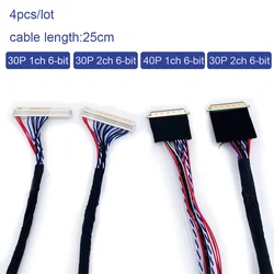 4pcs lvds cable 30pin 40pin kit 1ch 6-bit /2ch 6-bit for laptop screen 14