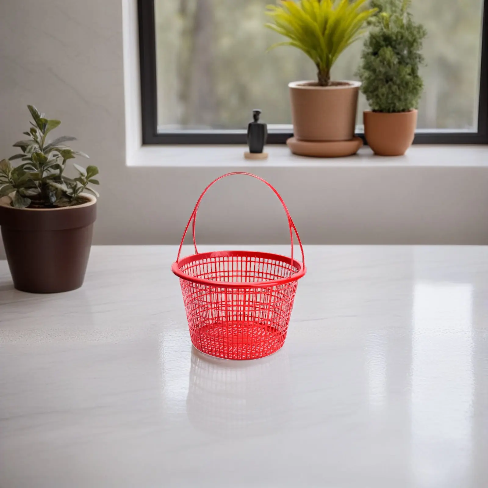 

Набор из 10 прочных портативных корзин для фруктов и овощей с пластиковыми ручками, для хранения и транспортировки, также подходит для ванных принадлежностей