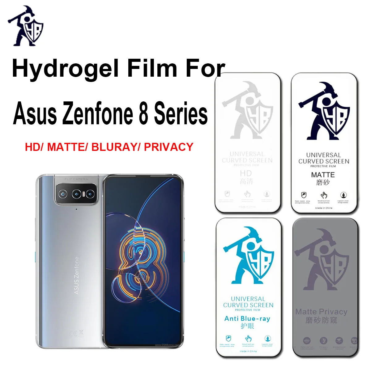 2pcs Matte Film For Asus Zenfone 8 HD Screen Protector For Asus Zenfone 8 Flip Anti Spy Privacy Protective Hydrogel Film