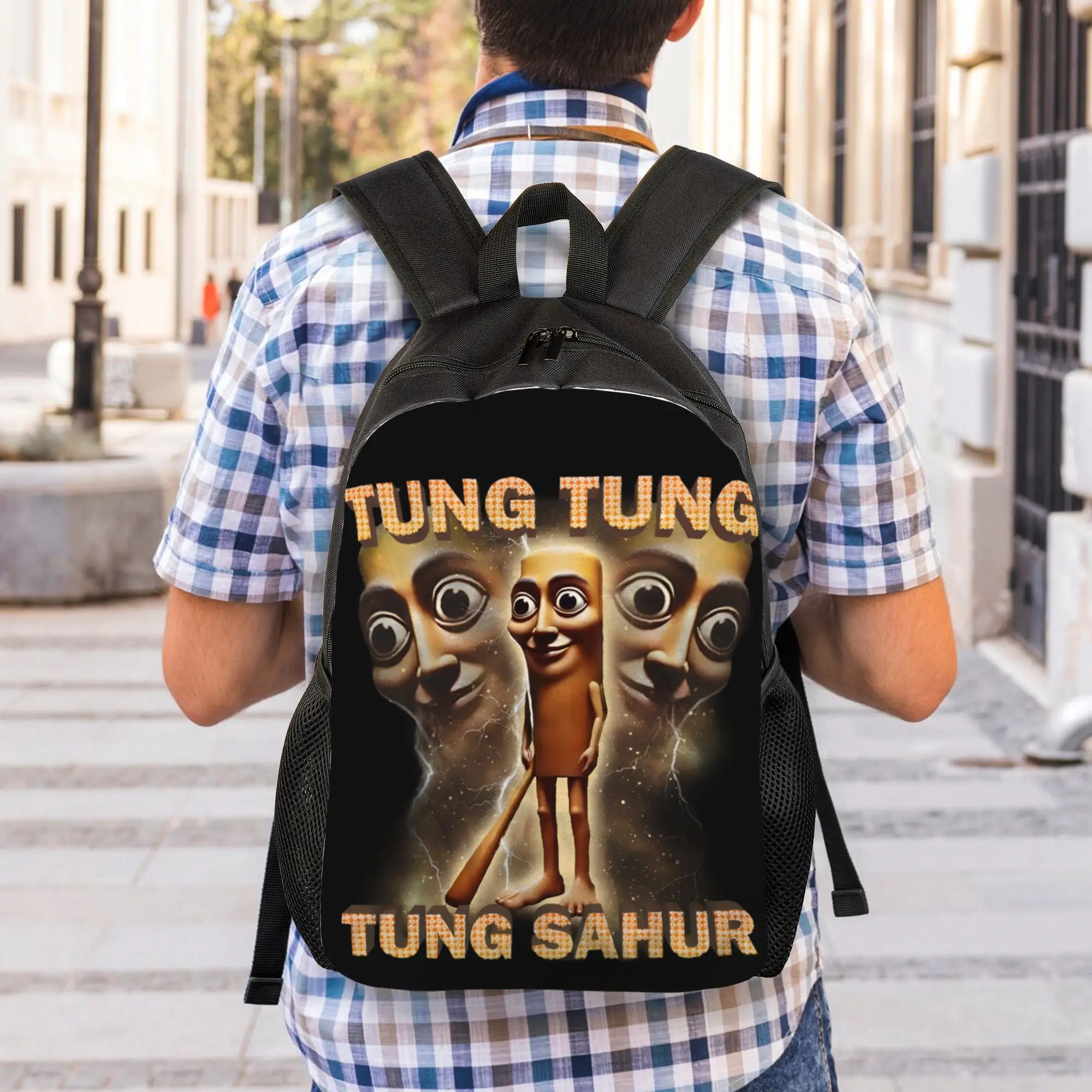 Mochila Tung Tung Tung Sahur para hombre y mujer, mochila informal para escuela secundaria, bolsas de lona para la universidad con diseño de meme italiano, regalo